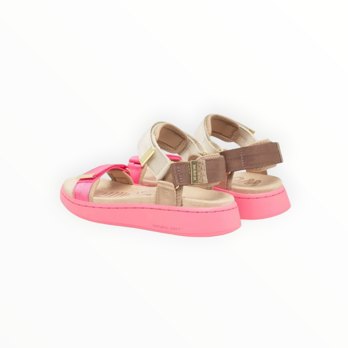 WODEN Line Tricolor Sandal - Raspberry Multi