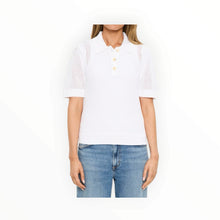 Michael Stars Perri Mesh Stitch Polo - White