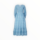 Pink City Prints Isabel V Neck Dress - Mint Hyacinth