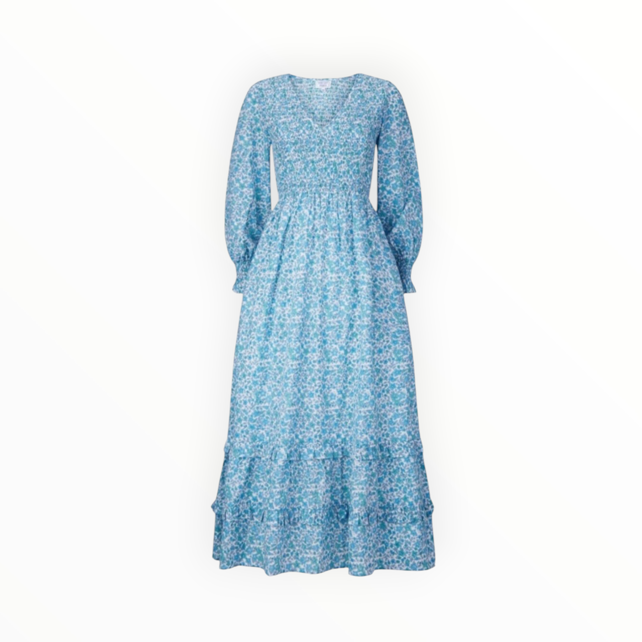 Pink City Prints Isabel V Neck Dress - Mint Hyacinth