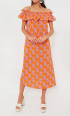 Pink City Prints Tangerine Buta Tallulah Dress