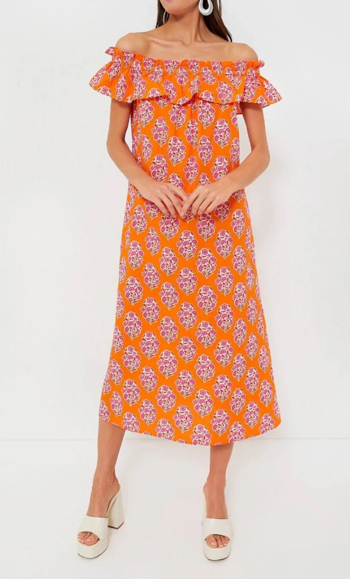 Pink City Prints Tangerine Buta Tallulah Dress