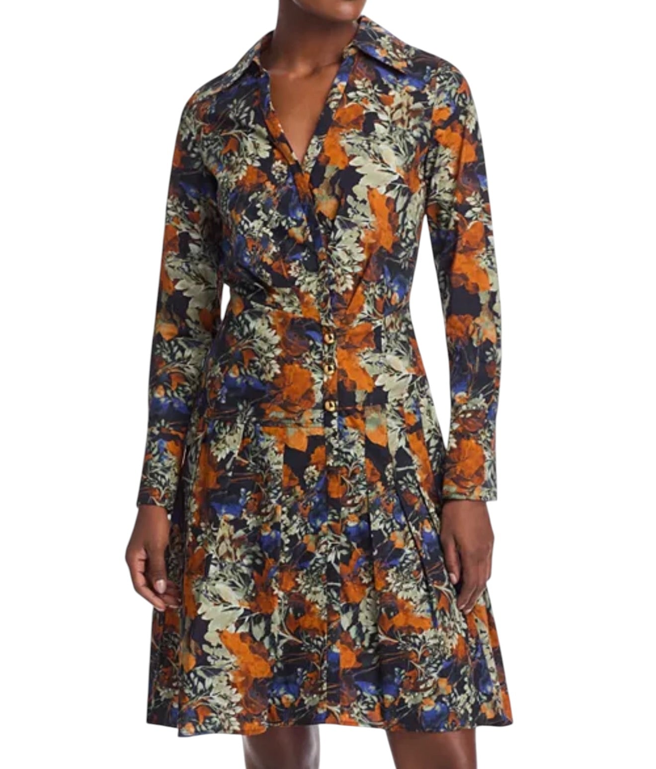 Derek Lam 10 Crosby Laney Dress - Copper Multi