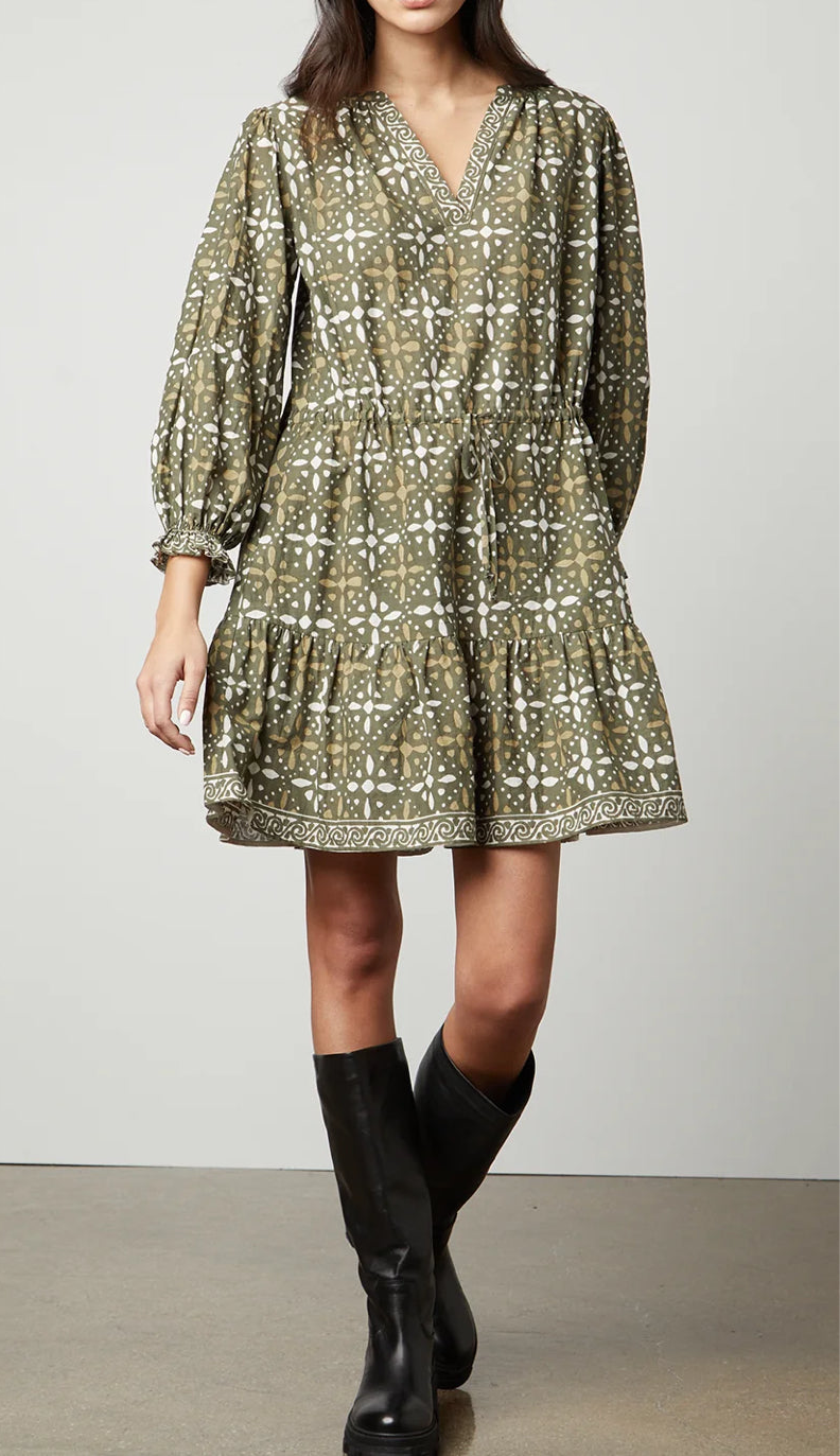 Velvet by Graham & Spencer Katarina Printed Boho Dress - Hunter