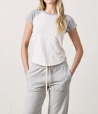 NSF Tommy Slub Jersey Raglan Tee - Ivory/Heather Grey