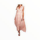 Sail To Sable Peach & Lemon Blush Medallion Print Flutter Sleeve V-Neck Dress