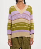 Weekend Max Mara Visita Pinstripe Jumper - Lilac Multi