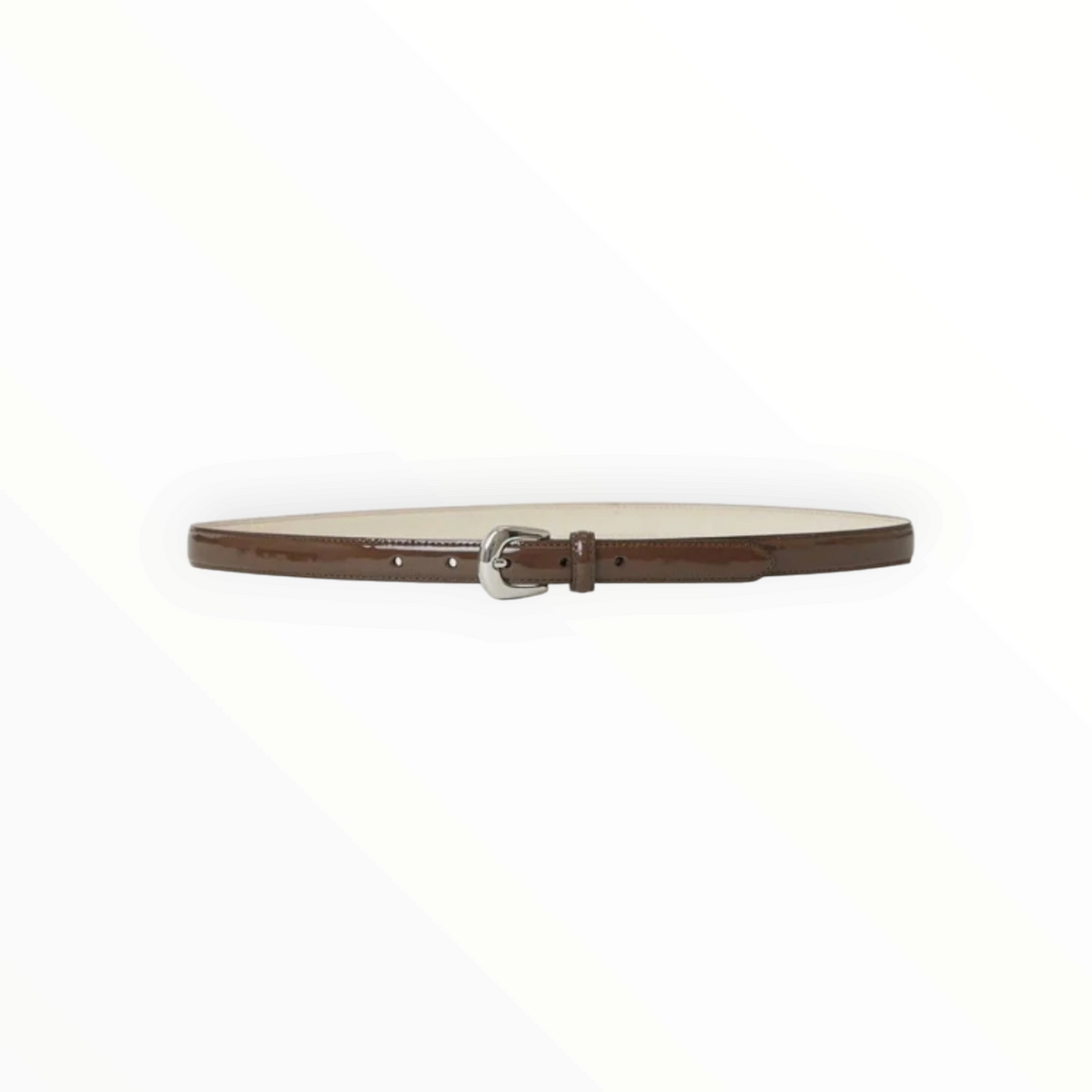 B-Low The Belt Kennedy Mini Patent Leather Belt - Chocolate/Silver