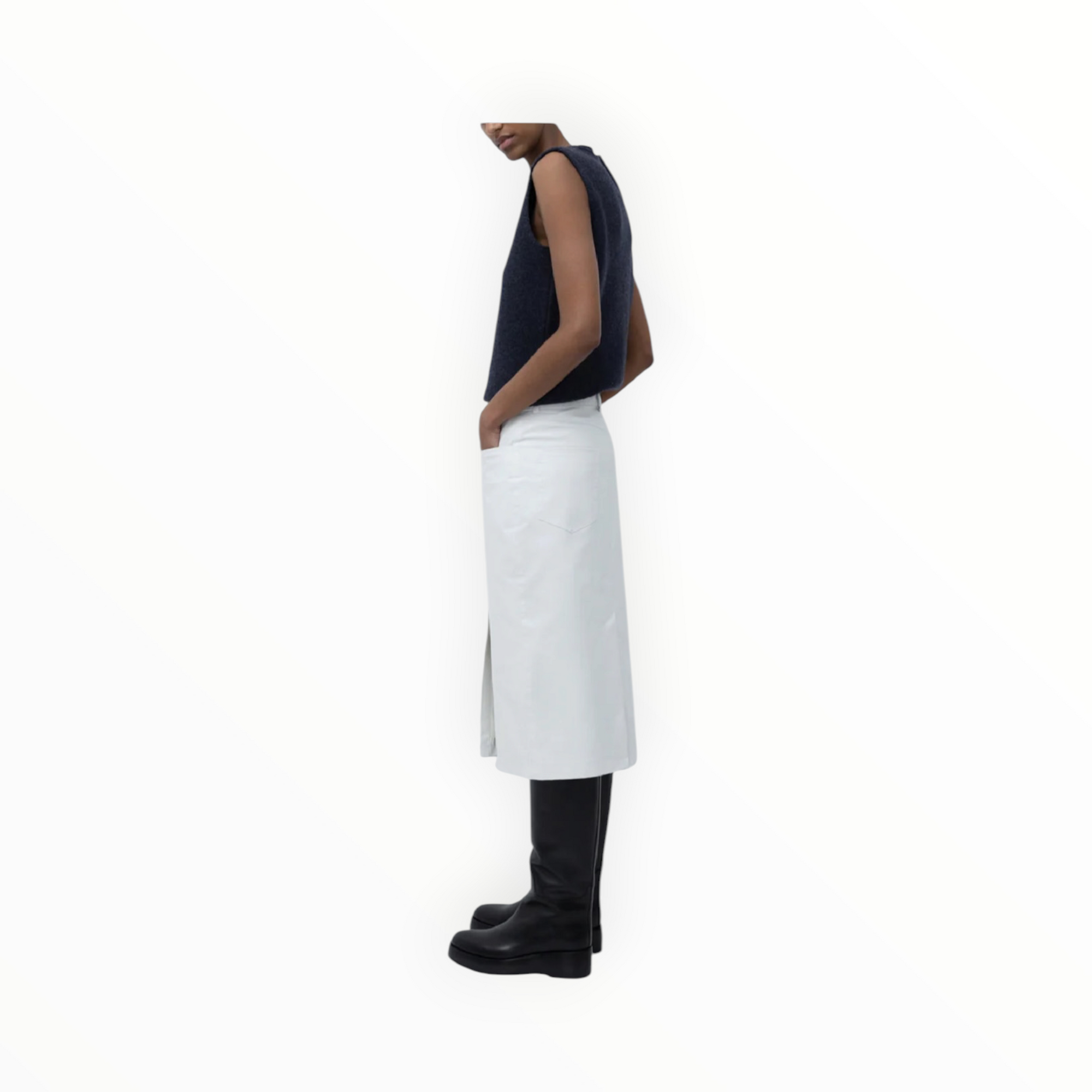 KASSL Editions 5-Pocket Skirt - Oil White