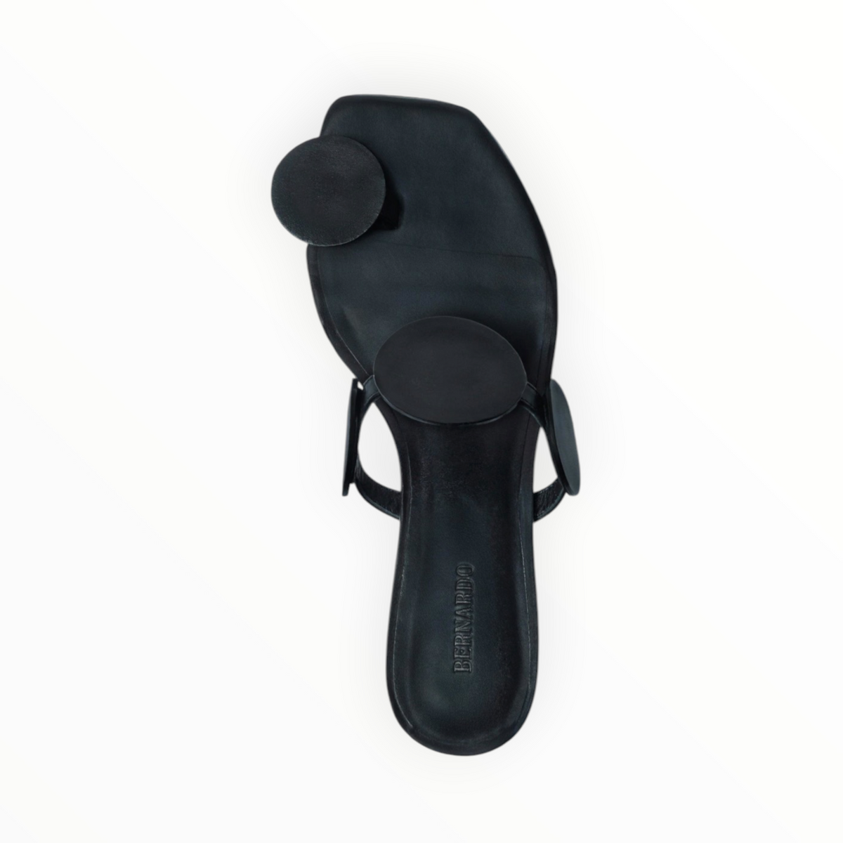BERNARDO Jupiter Moon Low Heel Sandal - Black Antique Calf