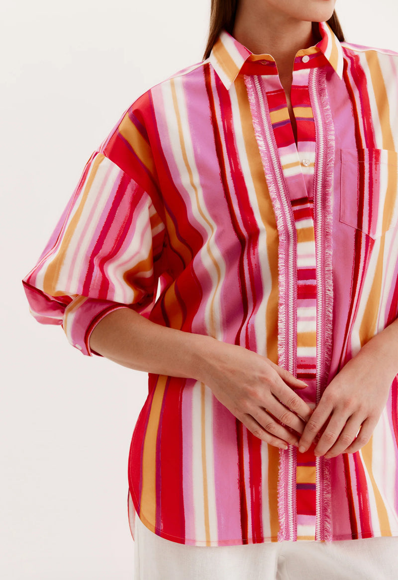 tyler böe Caroline Asymmetrical Stripe Shirt