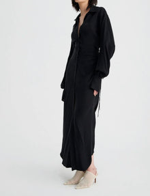 SUBOO Halley Maxi Shirt Dress - Black