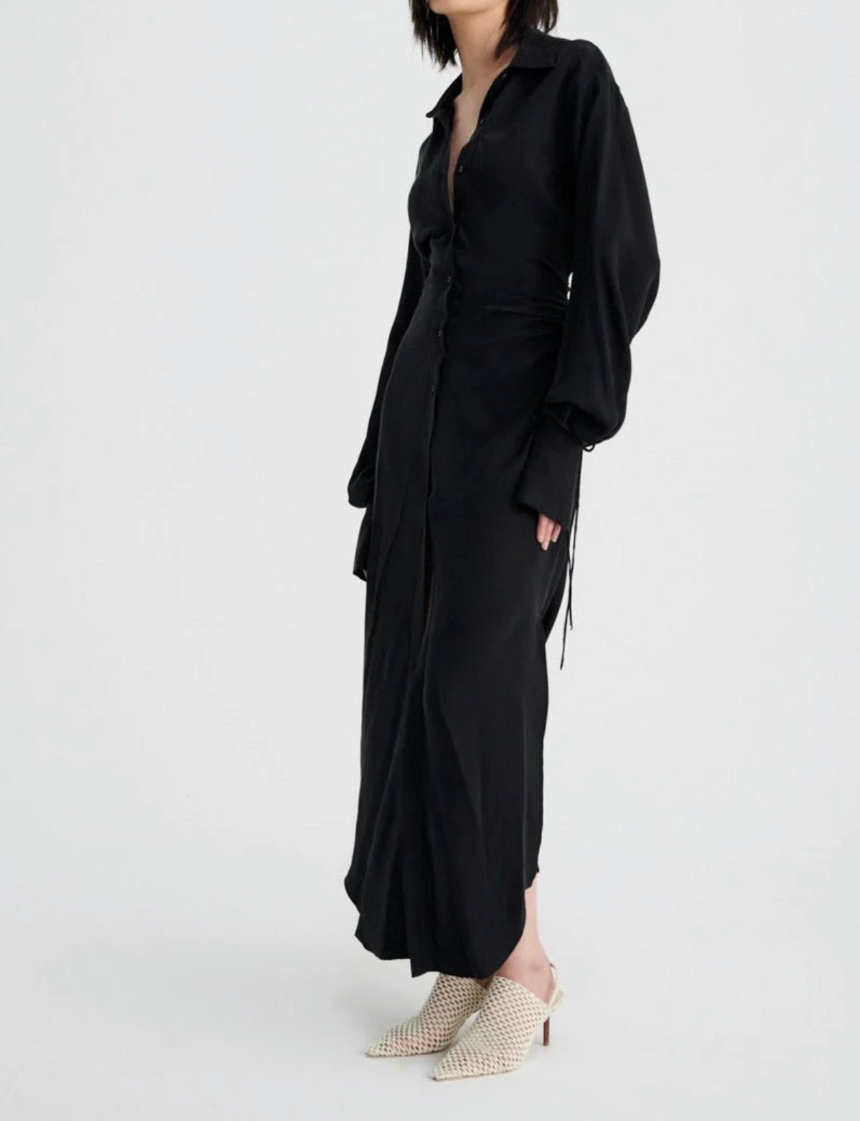 SUBOO Halley Maxi Shirt Dress - Black