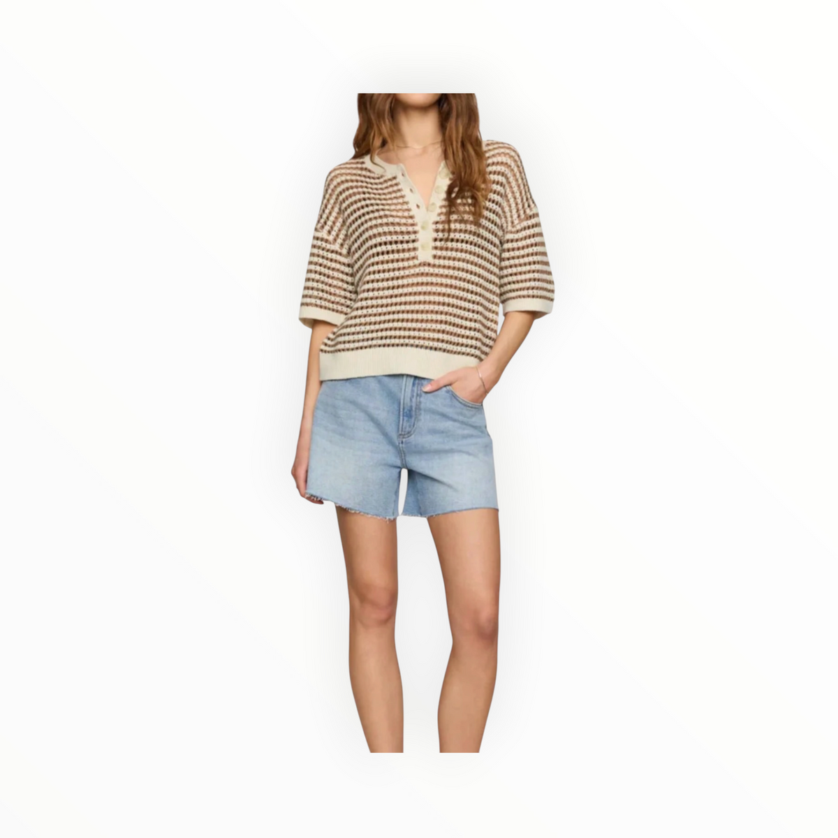 Z Supply Kylo Striped Polo Sweater - Taro