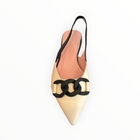 Pretty Ballerinas Ella Slingback Flat - White/Black