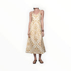 Greylin Layla Scarf Print Midi Dress - Brown/Yellow
