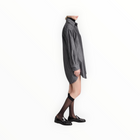 Enza Costa Pinstripe Shirt Dress - Charcoal