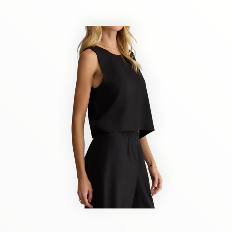 Z Supply Sloane Linen Cropped Tank - Black