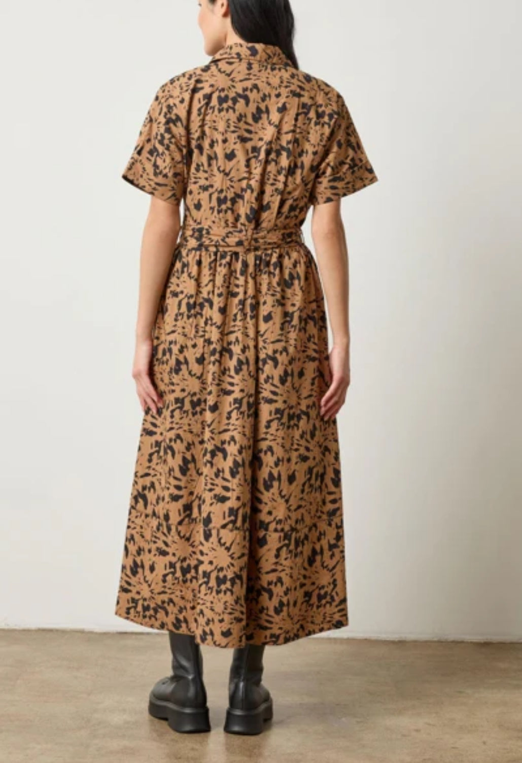 LILLA|P Collared Maxi Shirtdress - Animal Floral
