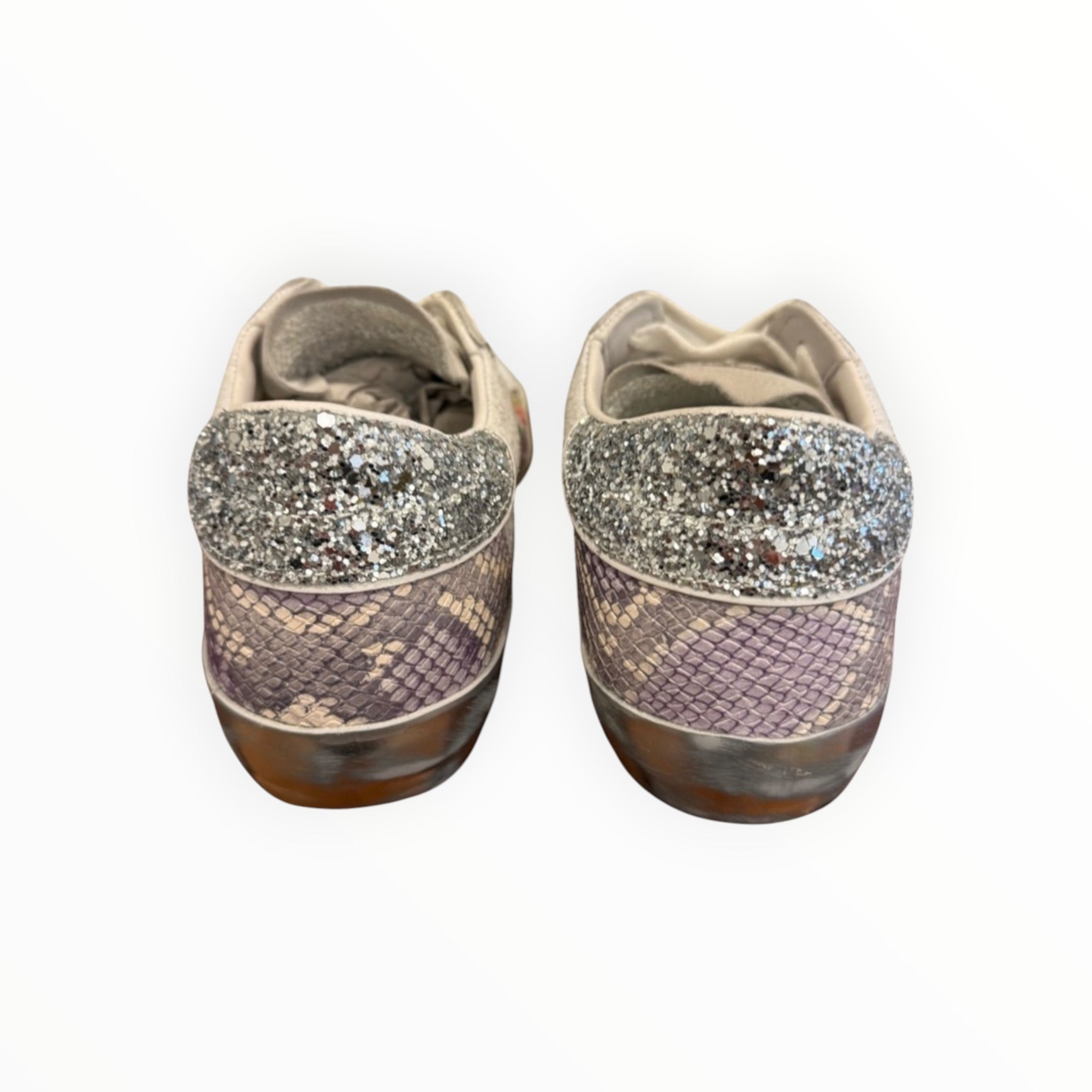 Philippe Model PRSX Low - Flower Paillettes - Blanc Argent