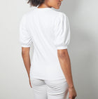 Livotte Molly Split Neck Slim Fit T-Shirt - White
