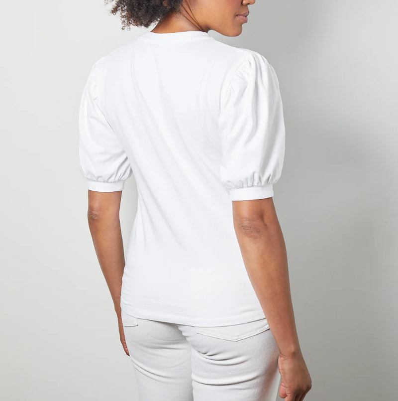 Livotte Molly Split Neck Slim Fit T-Shirt - White