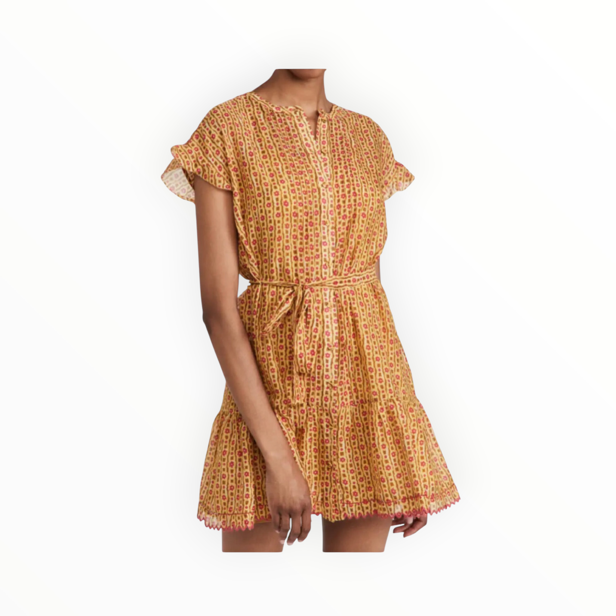 Saloni Bettie Dress - Daisy Trail/Zigzag