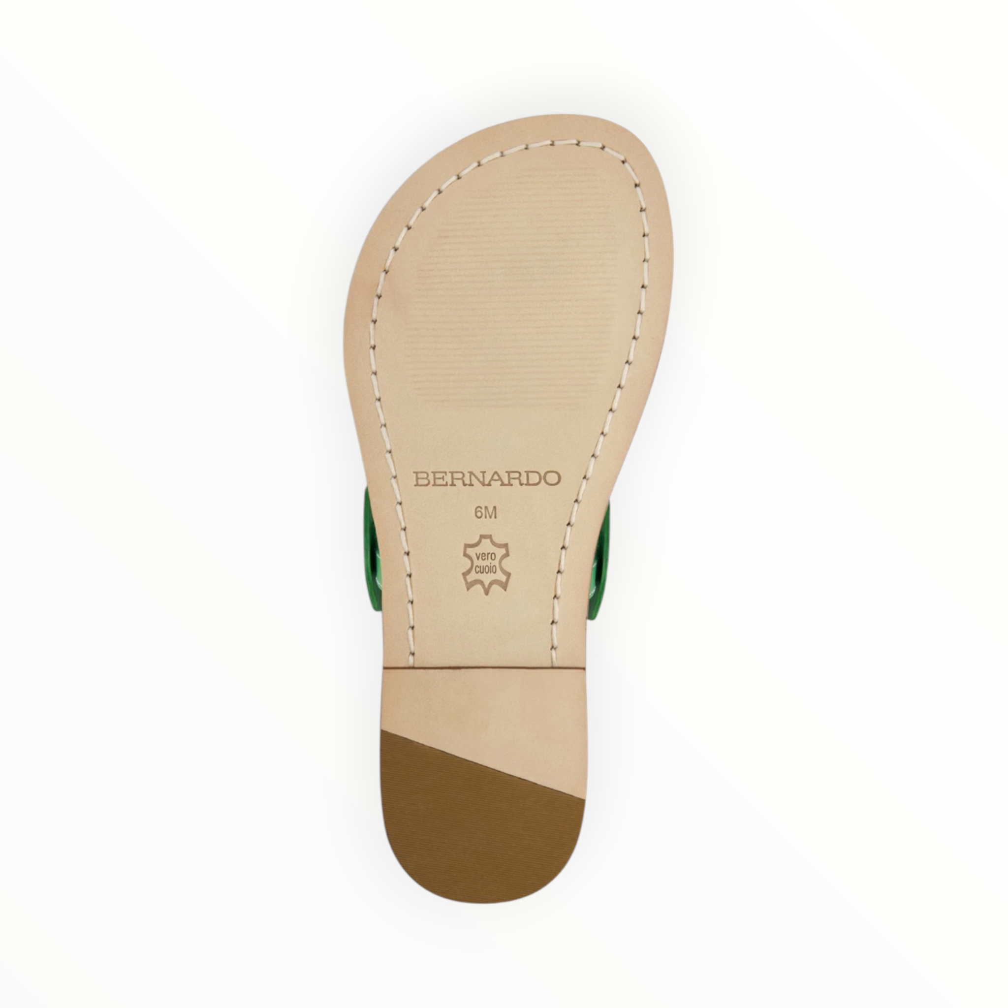BERNARDO New Moon Toe Ring Sandal - Kelly Green Antique Calf
