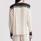 Frame The Silk Pajama Button Up Shirt - Alabaster Multi