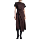 A.L.C. Luna Satin And Lace Midi Dress - Cocoa/Black