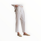 Raquel Allegra Cotton Tickling Stripe High Waist Slim Pant
