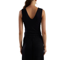Les Tien Blake Deep V Tank - Jet Black