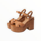 Sam Edelman Trianna Strappy Espadrille Platform Sandals - Cuoio Brown