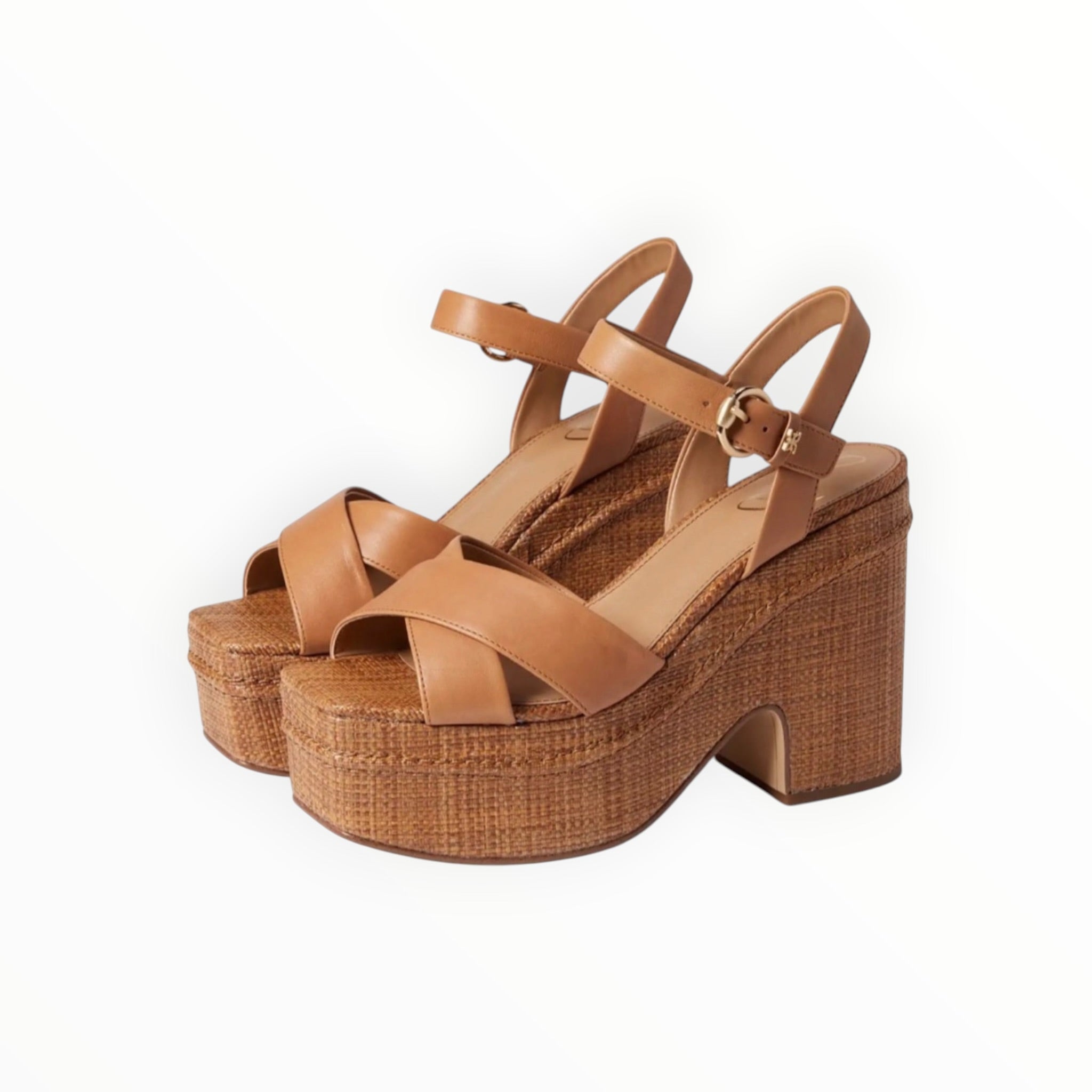 Sam Edelman Trianna Strappy Espadrille Platform Sandals - Cuoio Brown