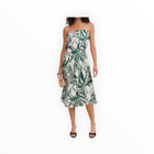 Bella Dahl Flowy Strapless Midi Dress - Palm Paradise Print
