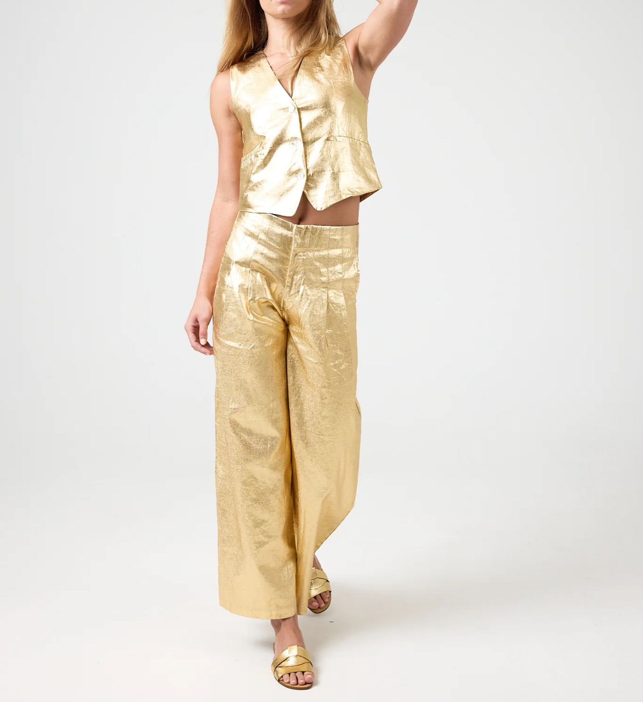 Lanhtropy Culotte Pants - Gold