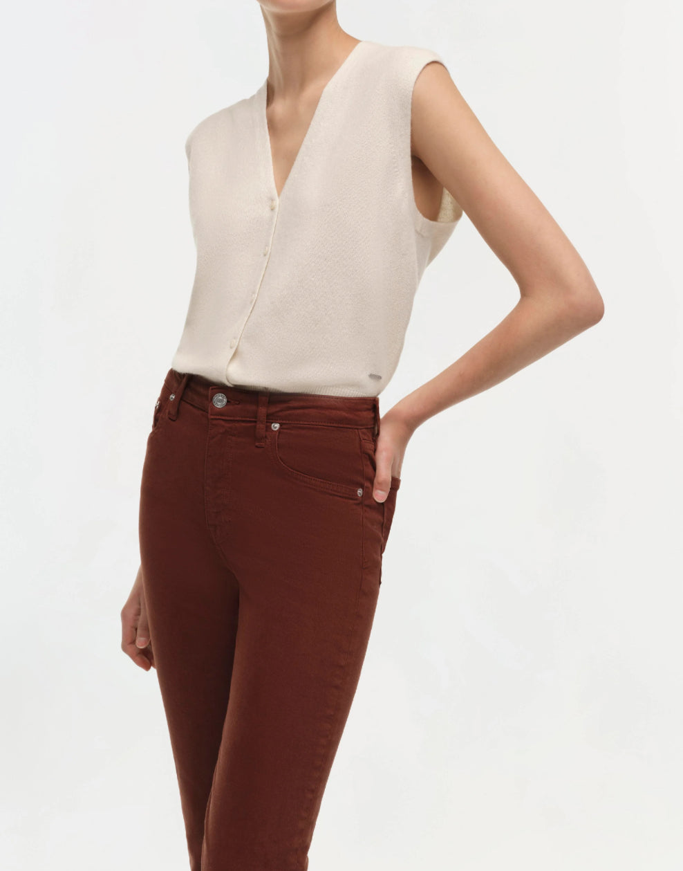 SIMKHAI River Crop Jeans - Anise