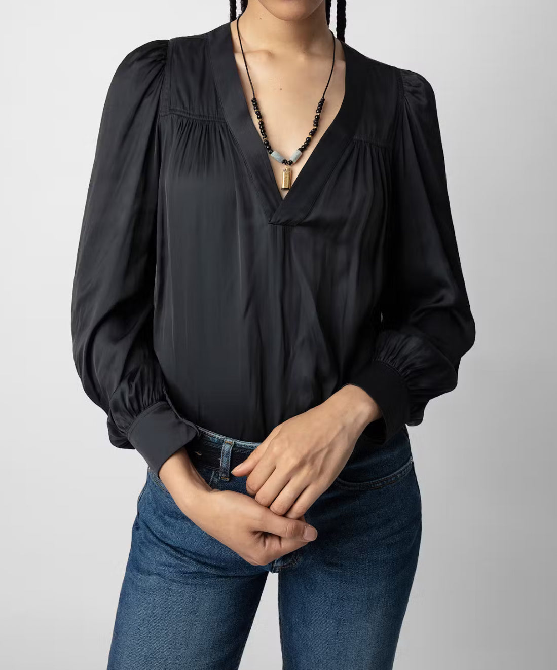 Zadig & Voltaire Telia Satin Blouse - Noir