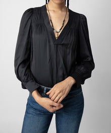 Zadig & Voltaire Telia Satin Blouse - Noir