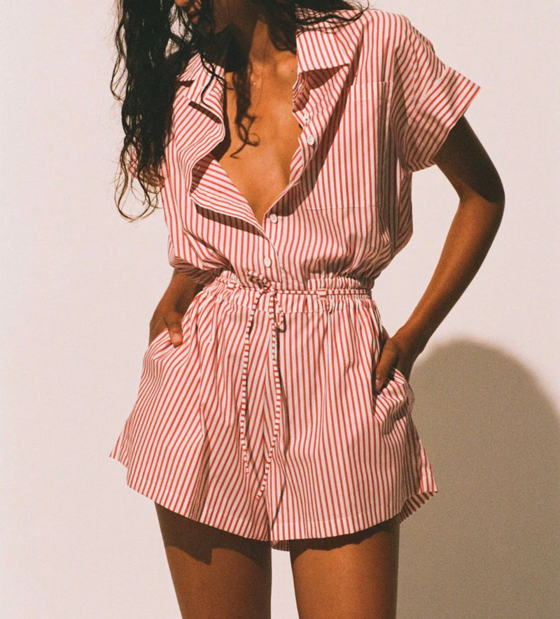 Faithful the Brand Zion Playsuit - Riviera Stripe