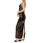 Amanda Maria Sequin Dress - Mahogany