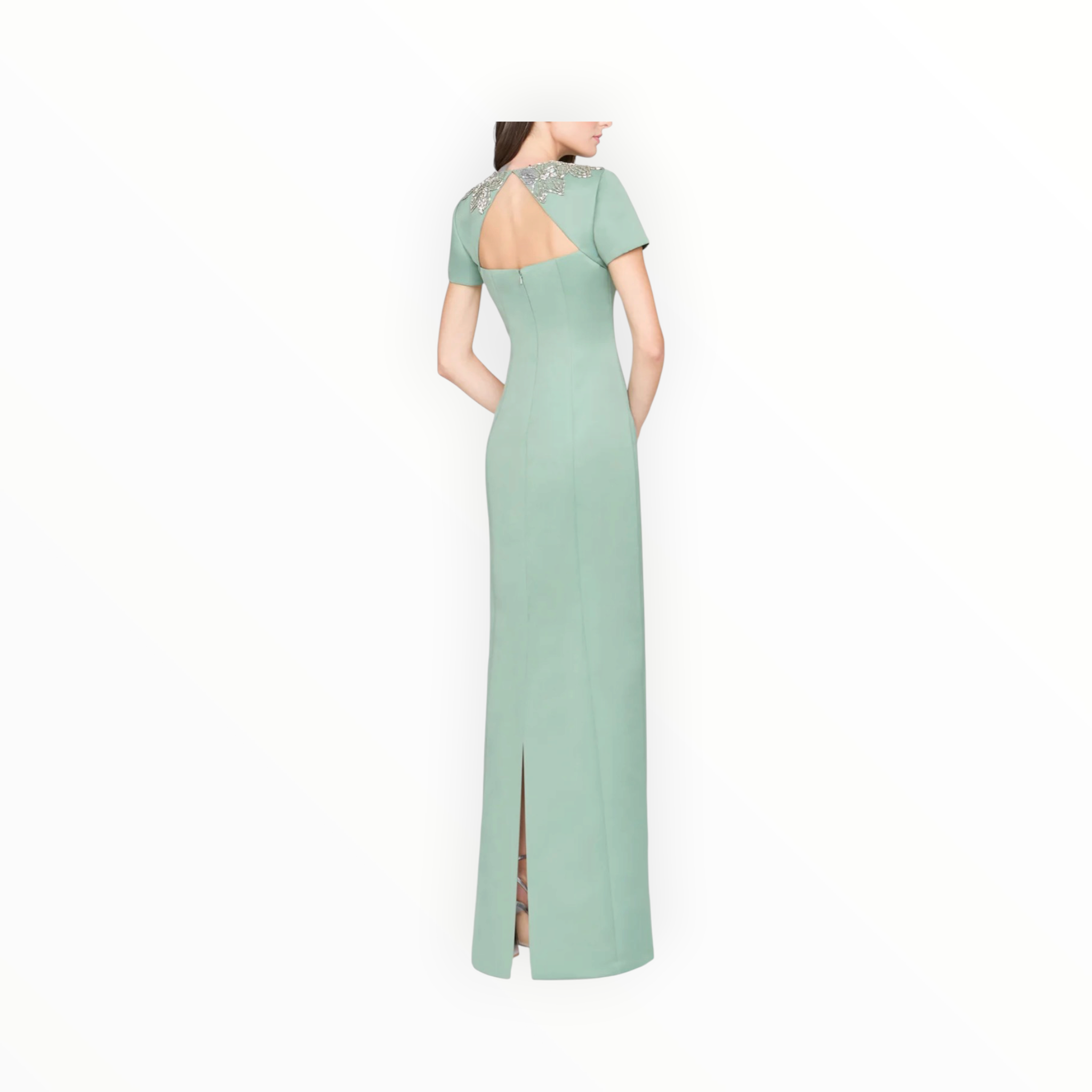 THEIA Sorelia Floral Beaded Gown - Whispering Sage