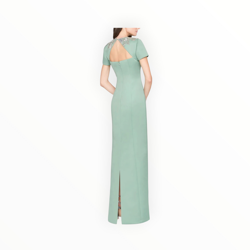 THEIA Sorelia Floral Beaded Gown - Whispering Sage