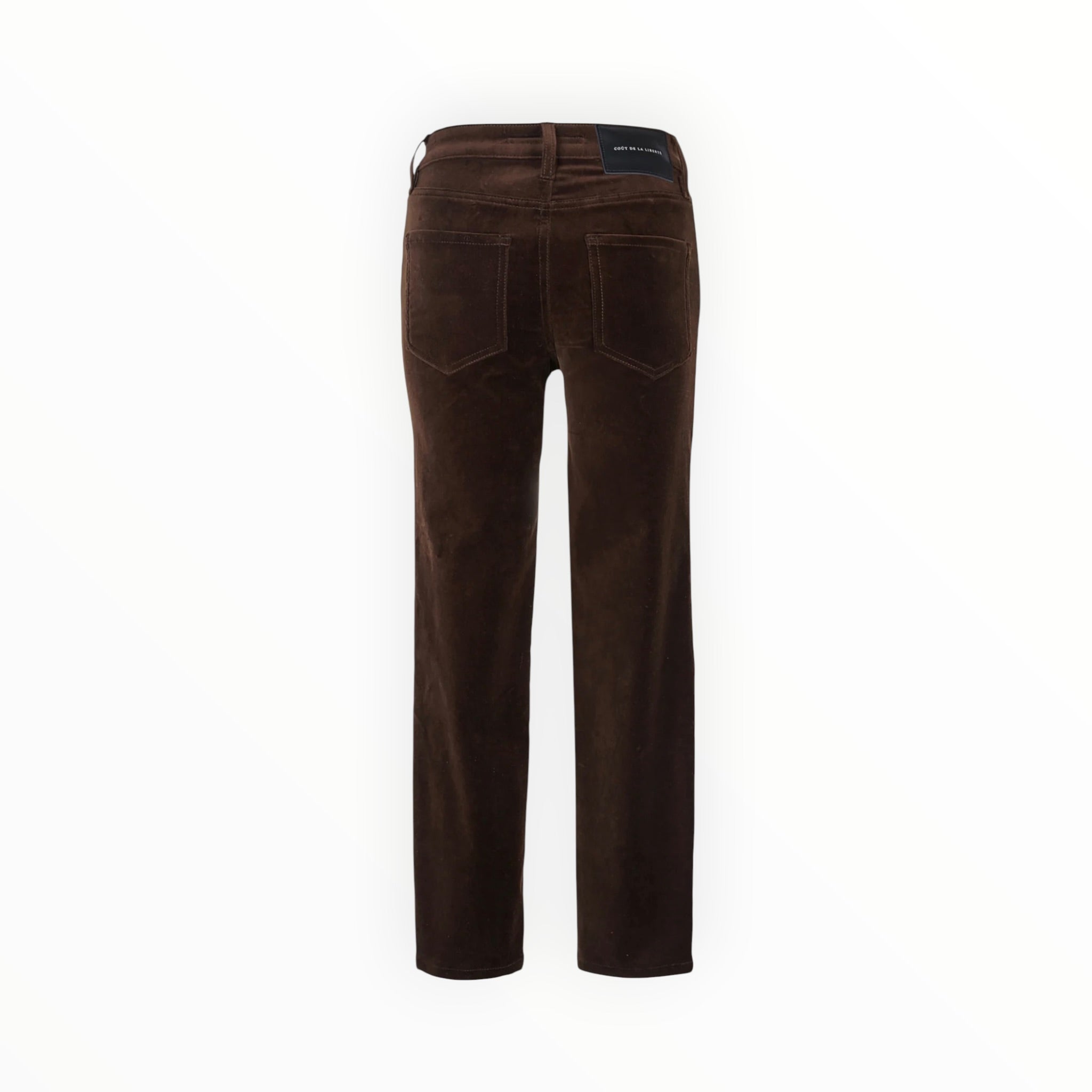 Coût De La Liberté Candice/Stretch Velvet Cropped Skinny - Chocolate