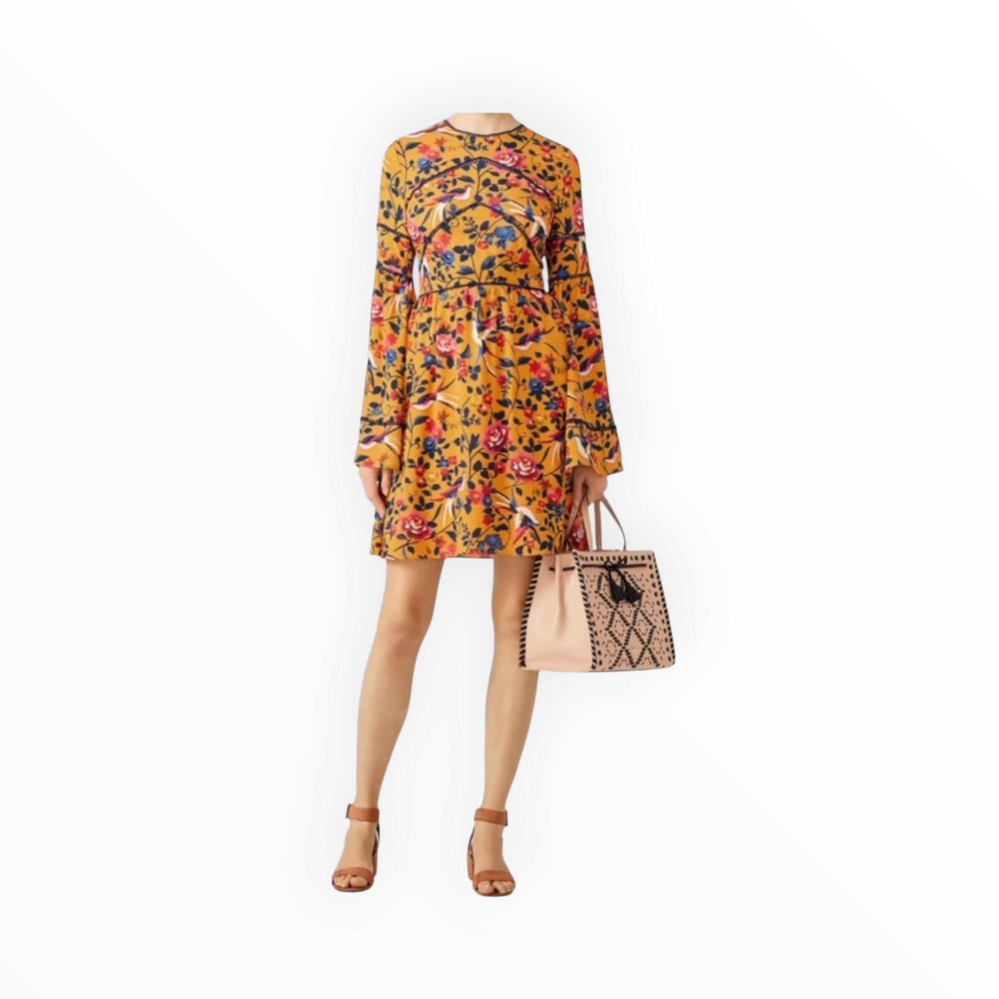 Tanya Taylor Kimono Mini Dress - Marigold