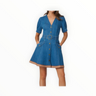 Shoshanna Classic Wash Denim W/Trim Payton Dress