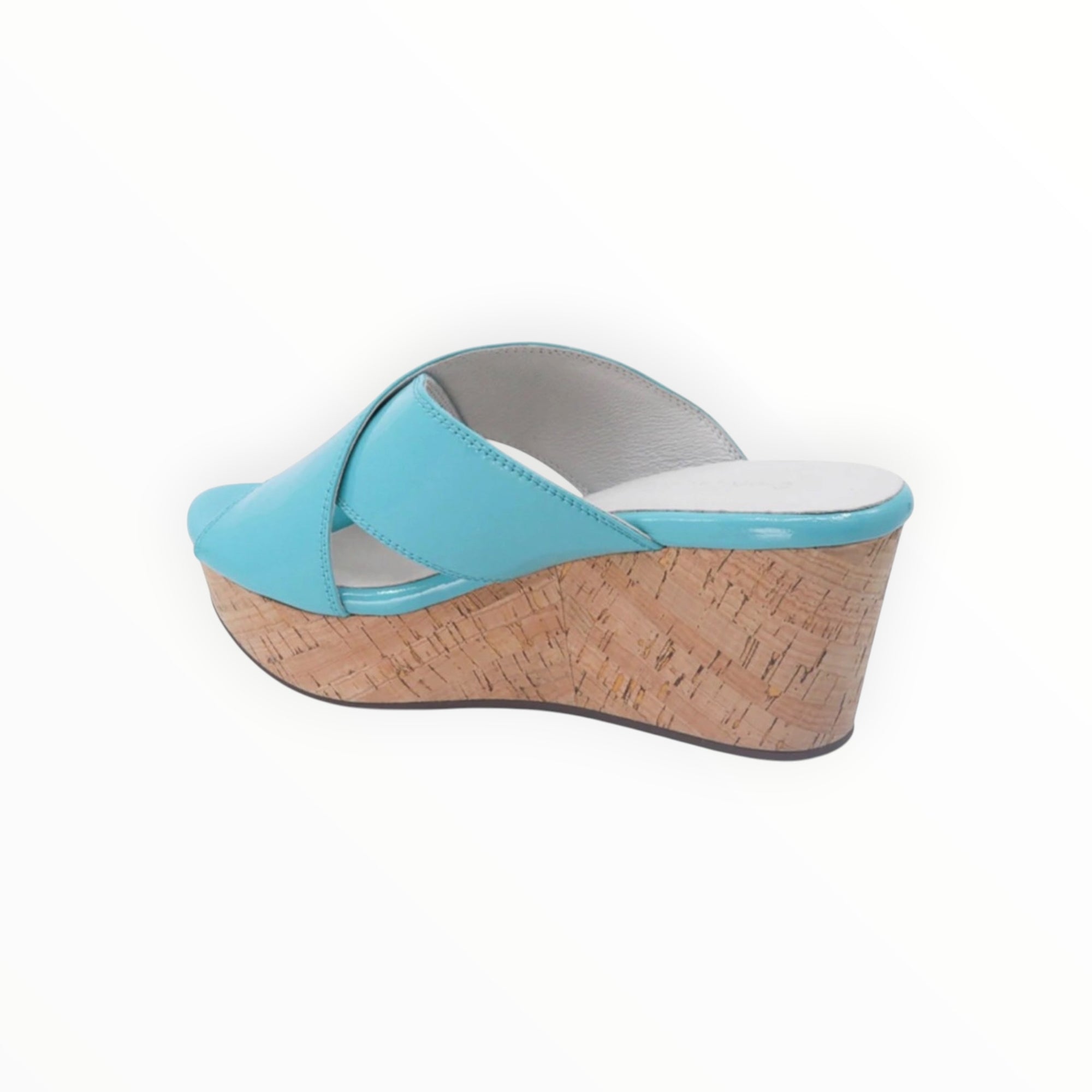 Chocolate Blu Winner Wedge - Patent Aqua