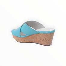 Chocolate Blu Winner Wedge - Patent Aqua