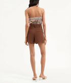 Veronica Beard Piper Stretch-Linen Short - Chicory