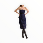 Cartolina Romita Peplum Top - Midnight Blue